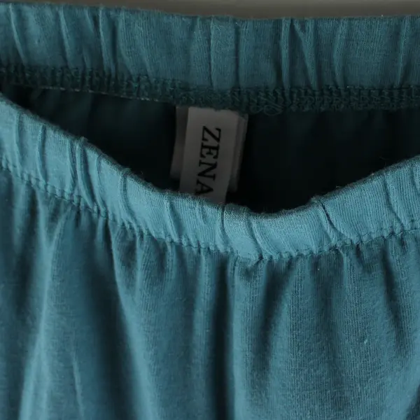 Zenana Women's M Teal Cotton Blend Elastic Waist Capri Leggings