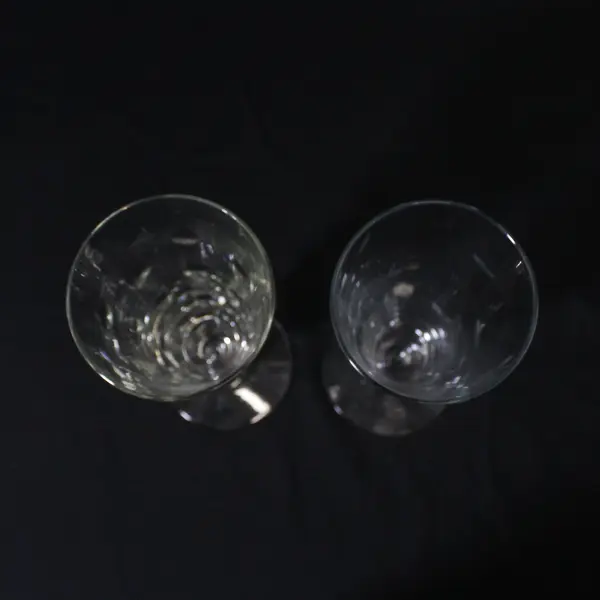 Lot of 2 Clear Dot Pilsner Beer Glasses With Mismatched Stems 8.5"