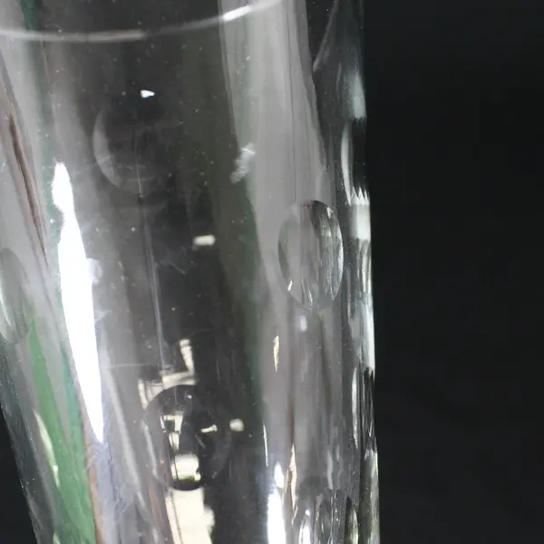 Lot of 2 Clear Dot Pilsner Beer Glasses With Mismatched Stems 8.5"