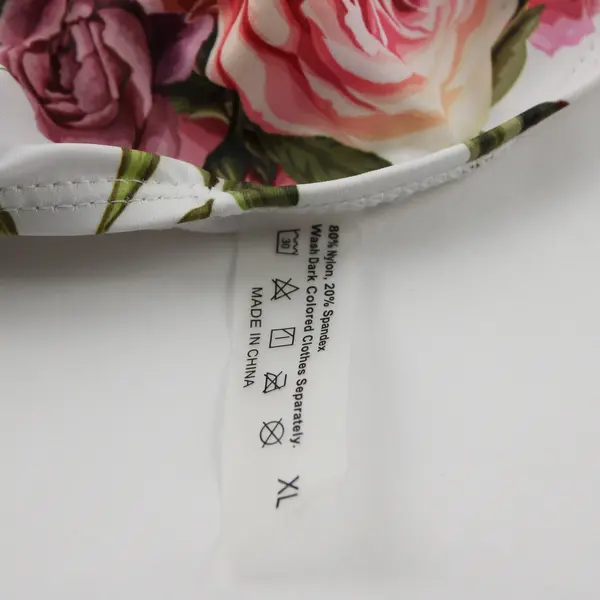 NWT Shein Women's XL White and Black Stripes w/Floral Bust One Piece Swimsuit