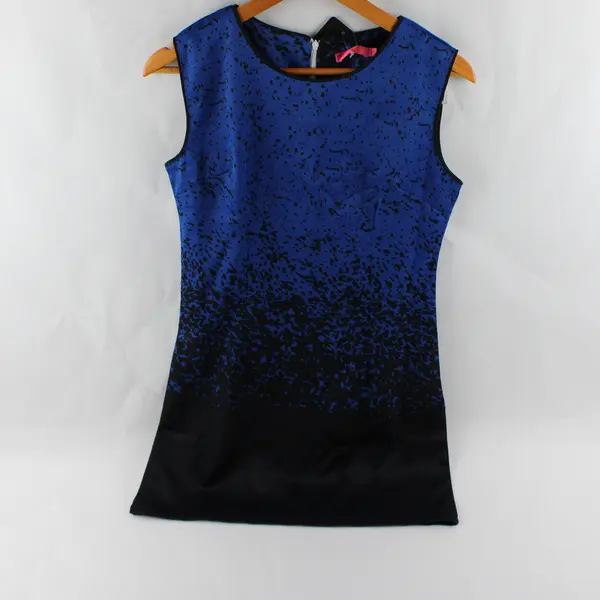 NWT Splash 2Xtremz Women's L Black/Blue Hidden Zipper Sleeveless Shift Dress