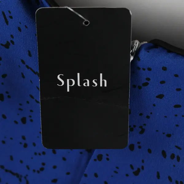 NWT Splash 2Xtremz Women's L Black/Blue Hidden Zipper Sleeveless Shift Dress