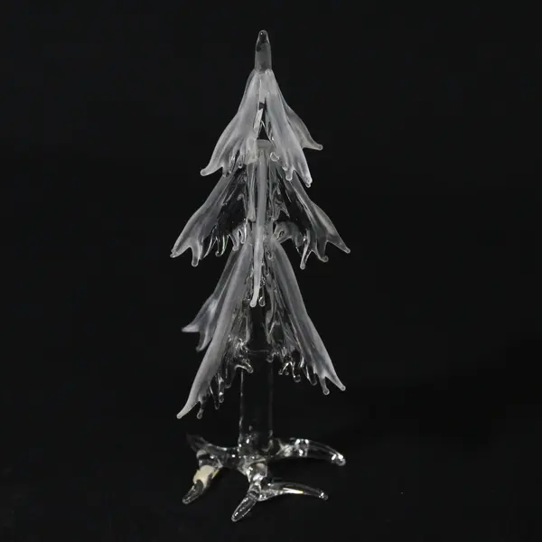 Clear And Frosted Glass Decorative Tree 6"