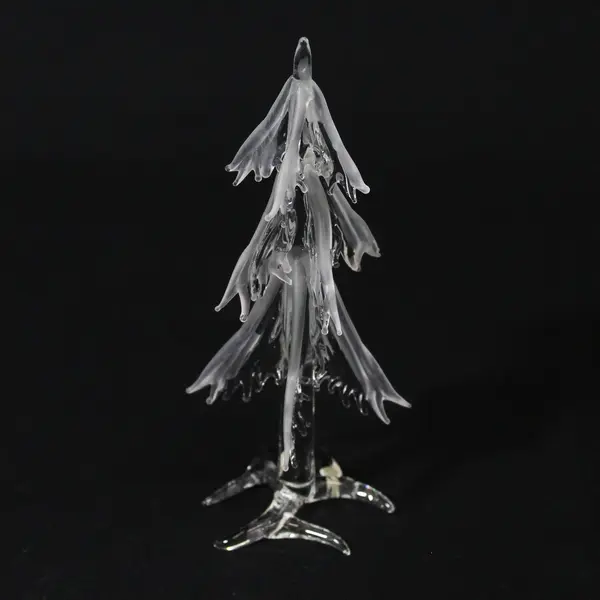 Clear And Frosted Glass Decorative Tree 6"