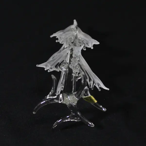 Clear And Frosted Glass Decorative Tree 6"