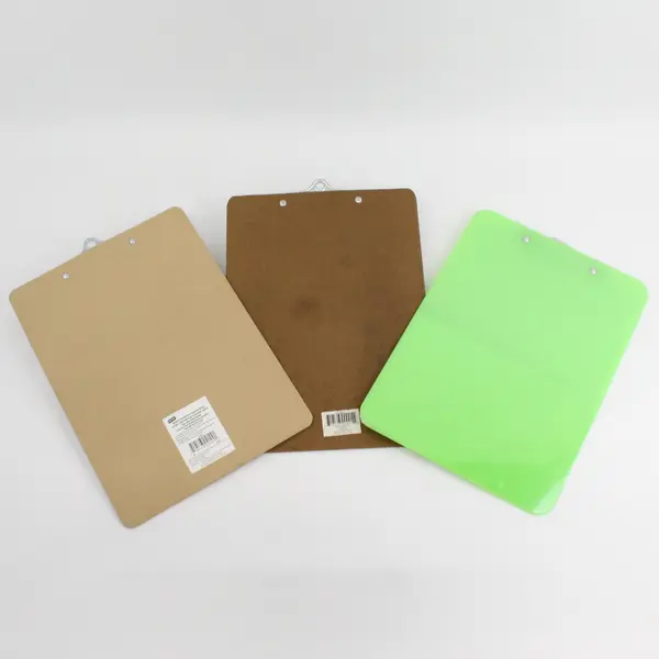 Lot of 3 Staples Clipboards New – 2 Wooden & 1 Neon Green Plastic