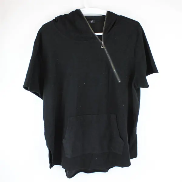 Hudson Outerwear Men's 4X Black Abstract Zippered Hoodie Short Sleeve Shirt