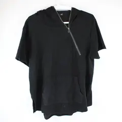 Hudson Outerwear Men's 4X Black Abstract Zippered Hoodie Short Sleeve Shirt