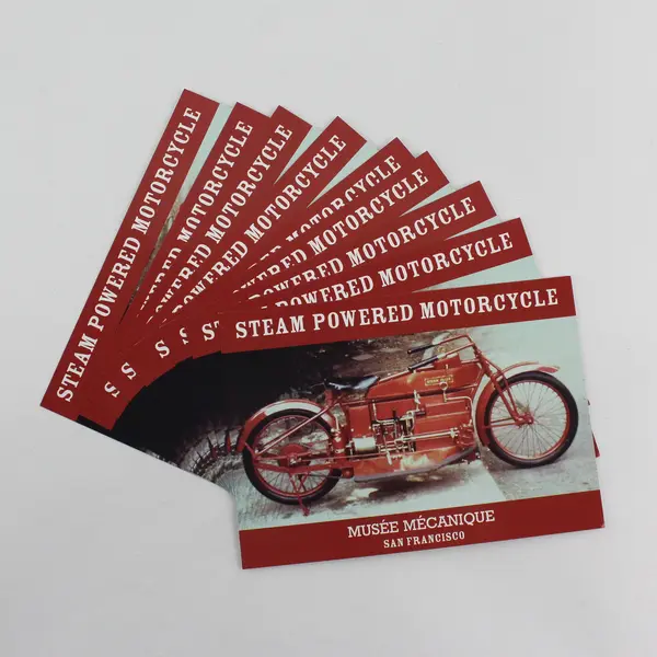 Lot Of 9 Steam Flyer Steam Powered Motorcycle Postcards Musee Mecanique 