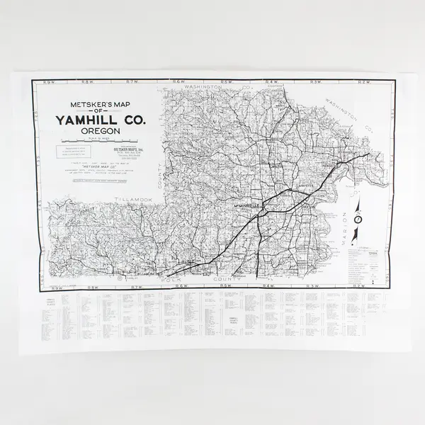 Vintage Yamhill County Oregon Metskers Map 1993 Edition Hunting Fishing Travel