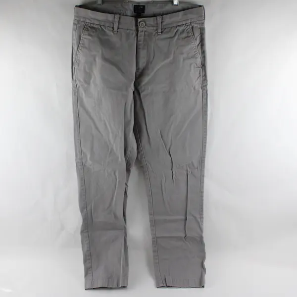 J.Crew Men's 32x32 Gray The Sutton Everyday Chinos Flat Front Straight Leg Pants