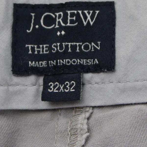 J.Crew Men's 32x32 Gray The Sutton Everyday Chinos Flat Front Straight Leg Pants