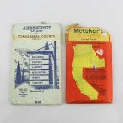 Lot Of 2 Vintage Clackamas County Oregon Maps Pittmon Metsker's