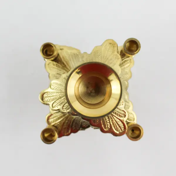 World Bazaars Inc Commerce 6" Christmas Tree Solid Brass Candle Holder #10470