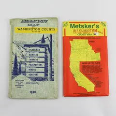 Lot Of 2 Vintage Washington County Oregon Maps Pittmon Metsker's