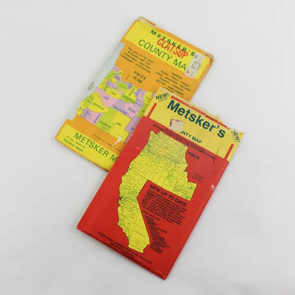 Lot Of 2 Vintage Columbia County Clatsop County Oregon Metsker's Maps