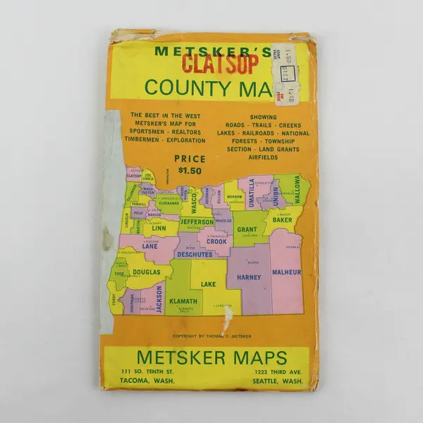 Lot Of 2 Vintage Columbia County Clatsop County Oregon Metsker's Maps