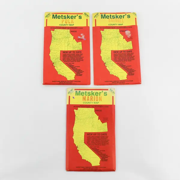 Lot Of 3 Vintage Marion County Polk County Yamhill County Oregon Metsker's Maps