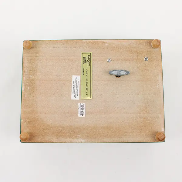 Enesco The Santa Claus Shoppe Santa & Children Wooden Music Box 1991 #440159