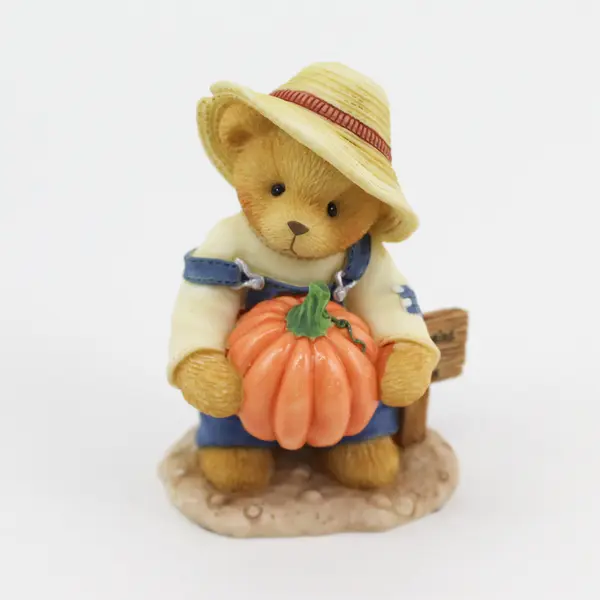 1999 Enesco Cherished Teddies Halloween Pumpkin Carving Set W/ Ed Figurine COA