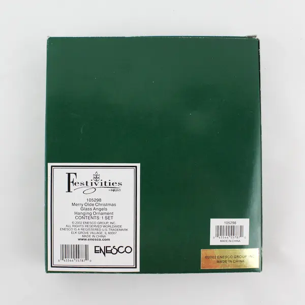 Festivities By Enesco Merry Olde Christmas Glass Angels Hanging Ornament #105298