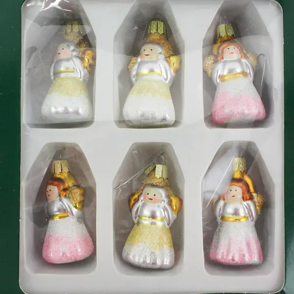 Festivities By Enesco Merry Olde Christmas Glass Angels Hanging Ornament #105298