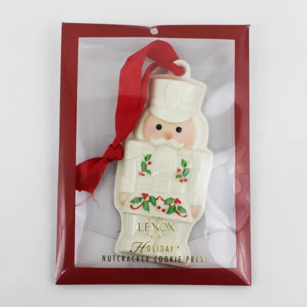 LENOX Ceramic Nutcracker Cookie Press Ornament 