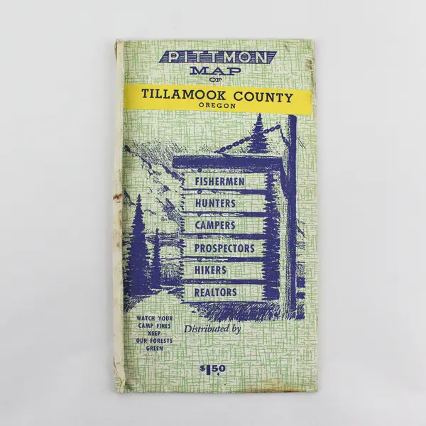Vintage Tillamook County Oregon Pittmon Map Hunting Fishing Camping