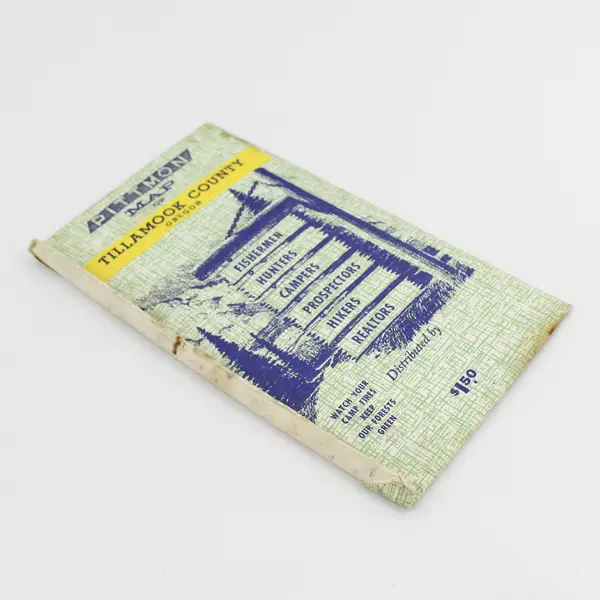 Vintage Tillamook County Oregon Pittmon Map Hunting Fishing Camping