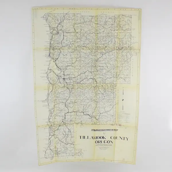 Vintage Tillamook County Oregon Pittmon Map Hunting Fishing Camping