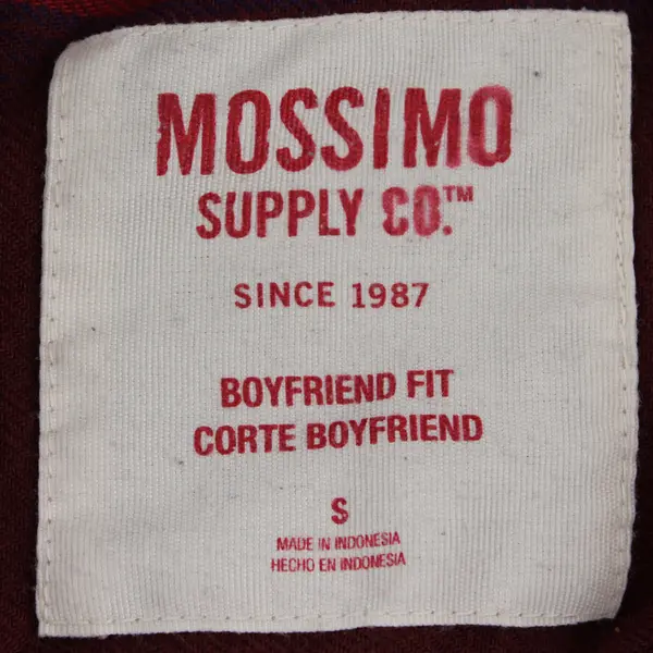 Mossimo Supply Co Women's S Purple/Red Boyfriend Fit Plaid Flannel Button Up