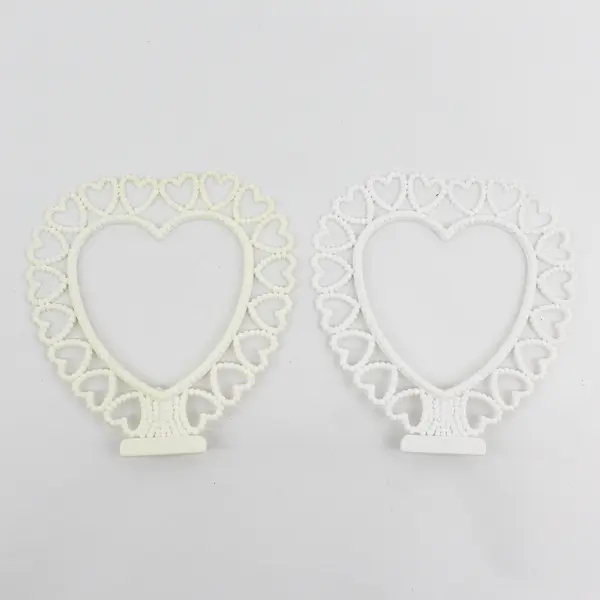 Lot of 14 Vintage White Plastic Heart Cake Toppers Wedding Anniversary