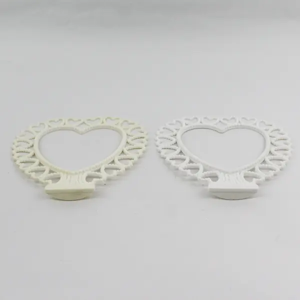 Lot of 14 Vintage White Plastic Heart Cake Toppers Wedding Anniversary
