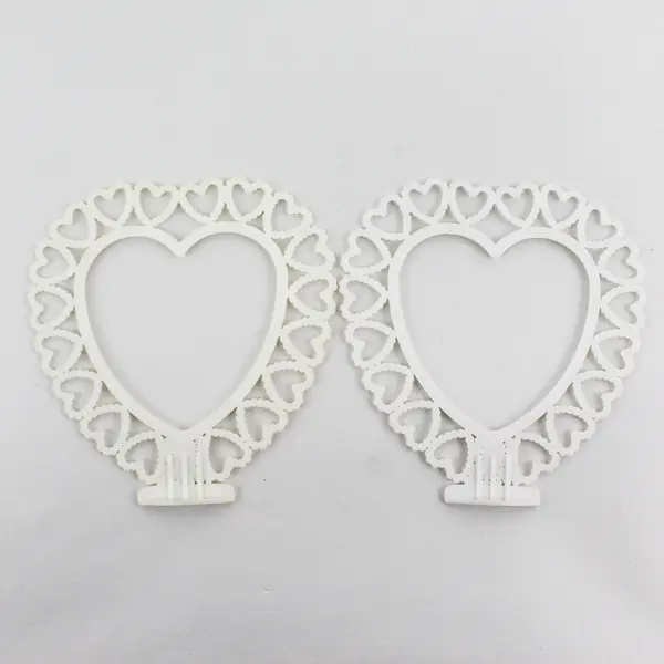 Lot of 14 Vintage White Plastic Heart Cake Toppers Wedding Anniversary