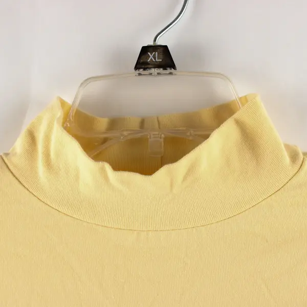 Croft & Barrow Women's M Yellow Mock Neck Cotton Blend Long Sleeve Shirt