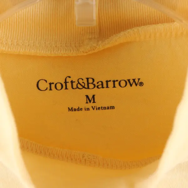 Croft & Barrow Women's M Yellow Mock Neck Cotton Blend Long Sleeve Shirt