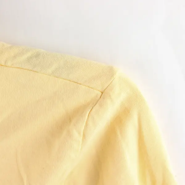 Croft & Barrow Women's M Yellow Mock Neck Cotton Blend Long Sleeve Shirt