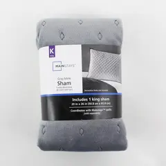 Mainstays Gray Mink King Pillow Sham 20x36 in New with Tags