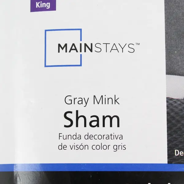 Mainstays Gray Mink King Pillow Sham 20x36 in New with Tags