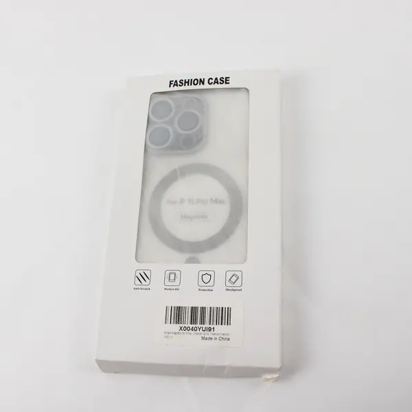 Unbranded iPhone15 Pro Max Silver & Clear Magnetic Phone Case + Screen Protector