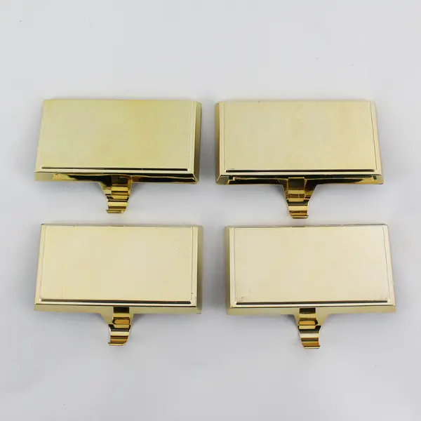 Set of 4 Gold-Toned Metal Over-Mantel Christmas Stocking Hangers