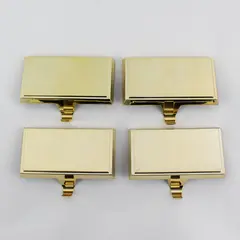 Set of 4 Gold-Toned Metal Over-Mantel Christmas Stocking Hangers