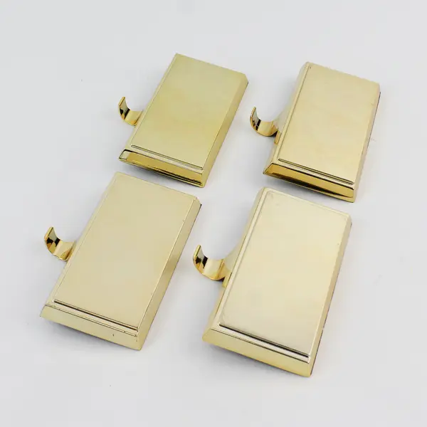 Set of 4 Gold-Toned Metal Over-Mantel Christmas Stocking Hangers