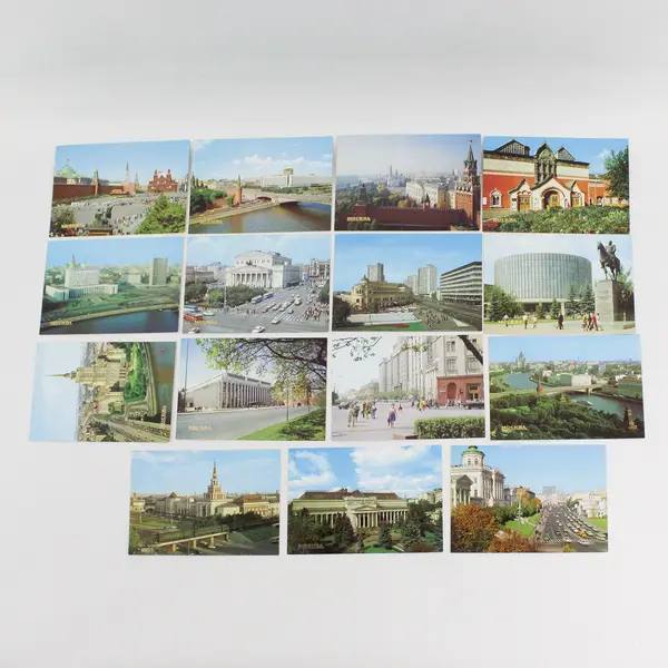 Set Of 15 Vintage Mockba Moscow Russia Landmark Postcards 1985