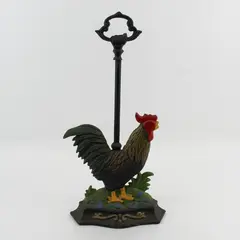 Vintage Cast Iron Rooster Figurine 18" Farmhouse Decor Collectible