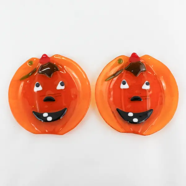 Set of 2 New Enesco Booville Pumpkin Dishes 105973 Halloween Collectible
