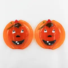 Set of 2 New Enesco Booville Pumpkin Dishes 105973 Halloween Collectible