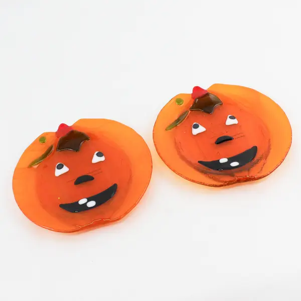 Set of 2 New Enesco Booville Pumpkin Dishes 105973 Halloween Collectible