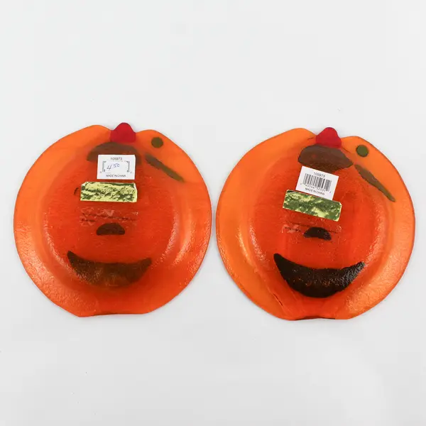 Set of 2 New Enesco Booville Pumpkin Dishes 105973 Halloween Collectible