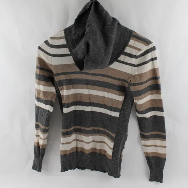 By & By Women's S Multicolor Striped Knit Long Sleeve Turtleneck Sweater
